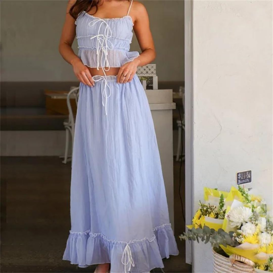 Women's Summer Hollow Sleeveless Pleated Color Blocking Beach Suit
